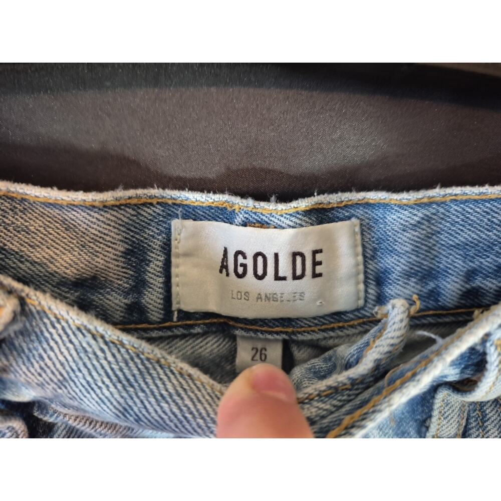 Agolde Parker Vintage Blue Cotton Denim Cut Off Shorts US 26 - Picture 7 of 11
